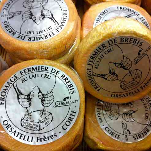 One of the many charming cheese labels, this one on a washed rind sheep cheese