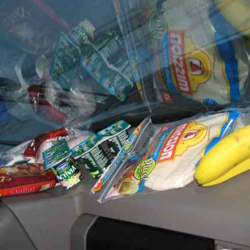 Keeping food cool on the truck dashboard