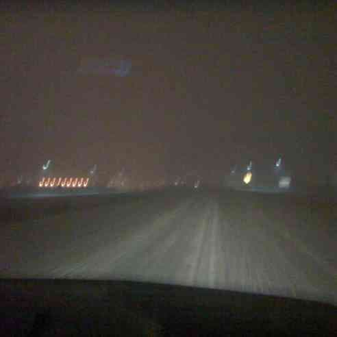 Nightdriving in snow